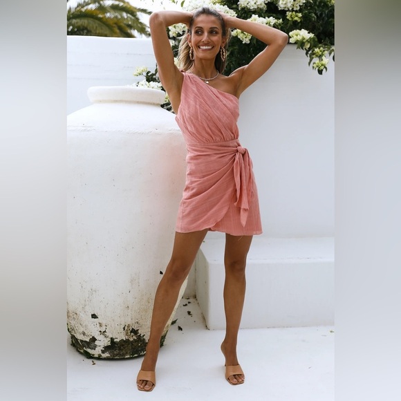 Hello Molly Soft Hearts Club Dress in Peach - Size S - Picture 3 of 7